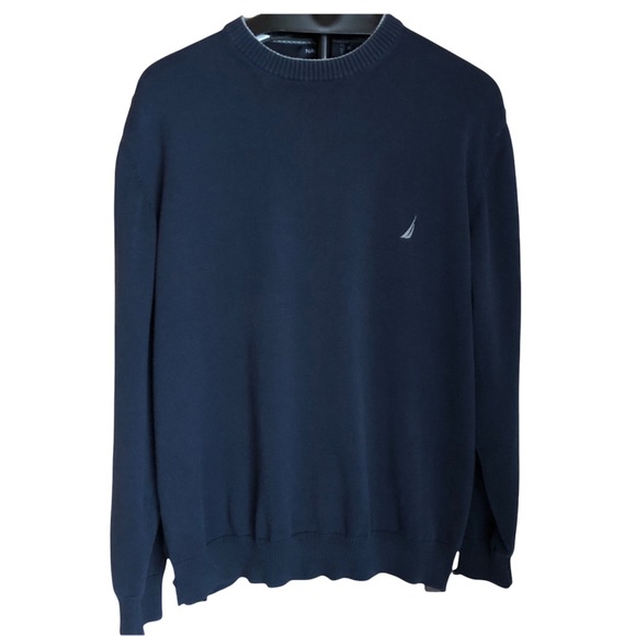 Nautica Other - NAUTICA Men’s Cotton Sweater Size XL Grey Neckline Detail Light Long Sleeves